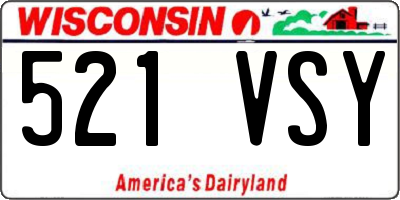 WI license plate 521VSY