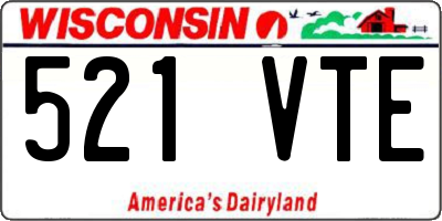 WI license plate 521VTE