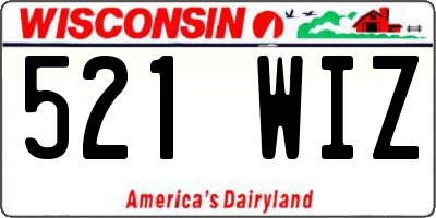 WI license plate 521WIZ