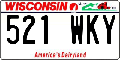 WI license plate 521WKY