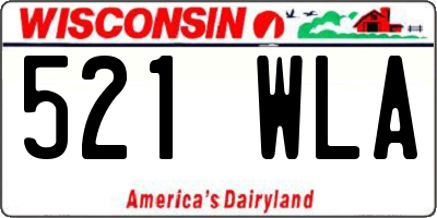 WI license plate 521WLA