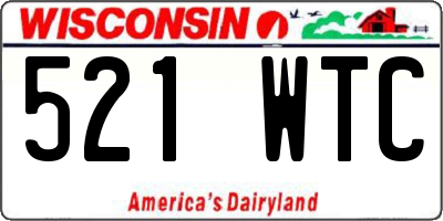 WI license plate 521WTC