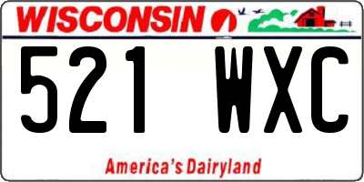 WI license plate 521WXC
