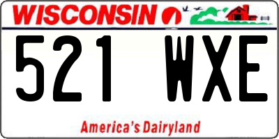WI license plate 521WXE