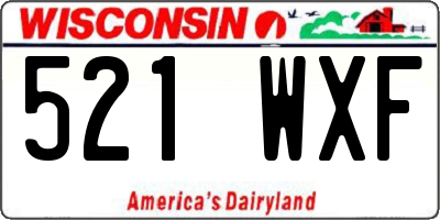 WI license plate 521WXF