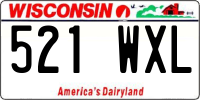 WI license plate 521WXL