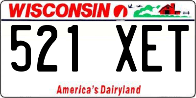 WI license plate 521XET