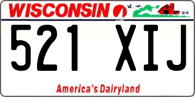WI license plate 521XIJ