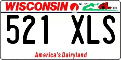 WI license plate 521XLS