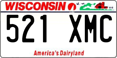 WI license plate 521XMC