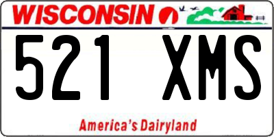 WI license plate 521XMS