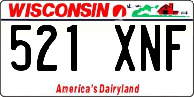 WI license plate 521XNF