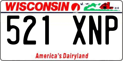 WI license plate 521XNP