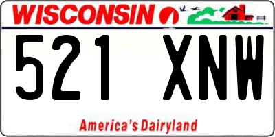WI license plate 521XNW