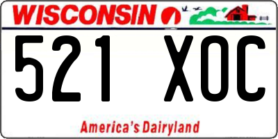 WI license plate 521XOC