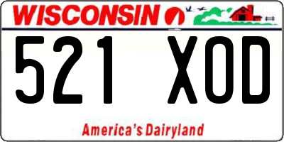 WI license plate 521XOD