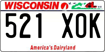 WI license plate 521XOK