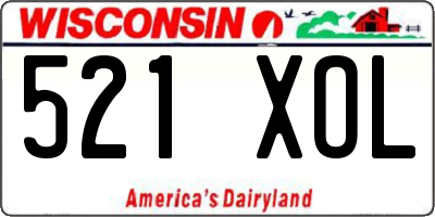 WI license plate 521XOL