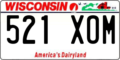 WI license plate 521XOM