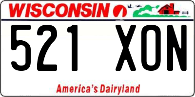 WI license plate 521XON