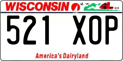 WI license plate 521XOP