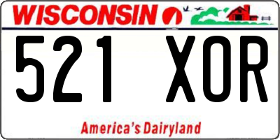 WI license plate 521XOR