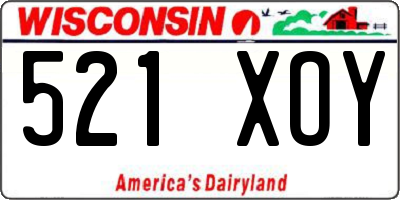 WI license plate 521XOY