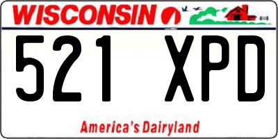 WI license plate 521XPD
