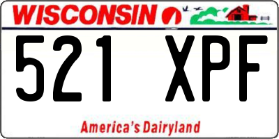 WI license plate 521XPF