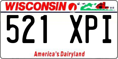 WI license plate 521XPI