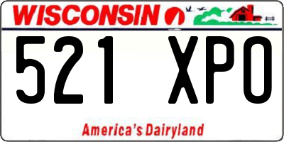 WI license plate 521XPO