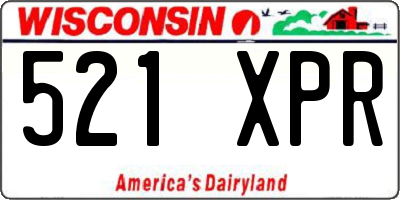 WI license plate 521XPR