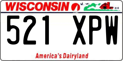WI license plate 521XPW