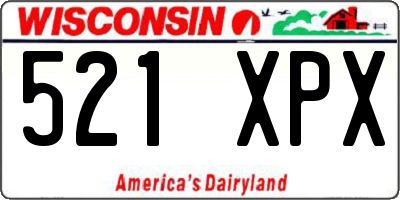 WI license plate 521XPX