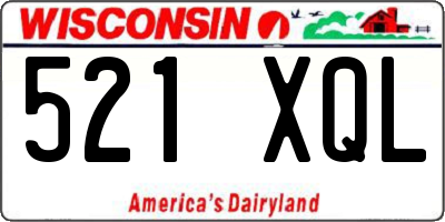 WI license plate 521XQL
