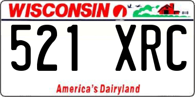 WI license plate 521XRC