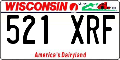 WI license plate 521XRF