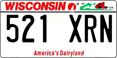 WI license plate 521XRN