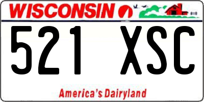 WI license plate 521XSC