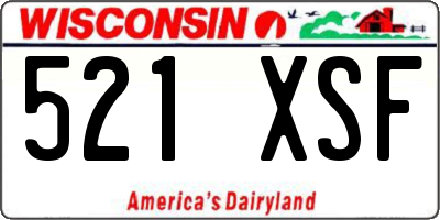 WI license plate 521XSF