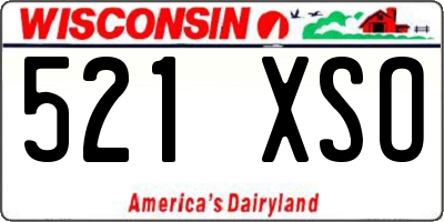 WI license plate 521XSO