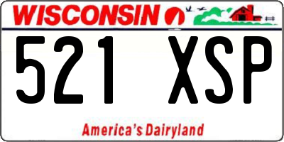 WI license plate 521XSP