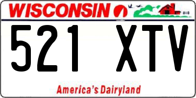 WI license plate 521XTV