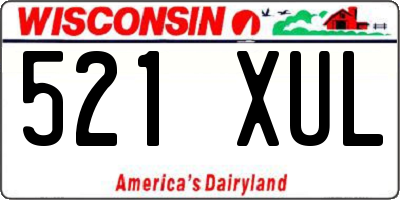 WI license plate 521XUL