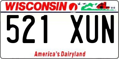 WI license plate 521XUN