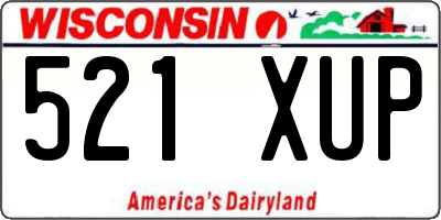 WI license plate 521XUP