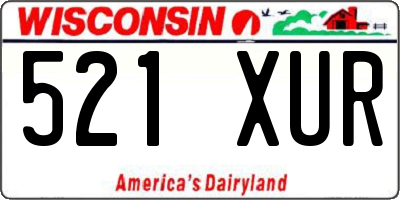WI license plate 521XUR