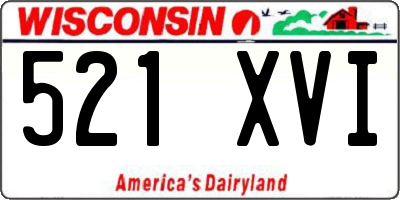 WI license plate 521XVI