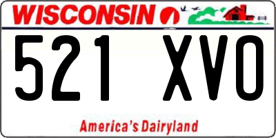 WI license plate 521XVO