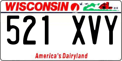 WI license plate 521XVY